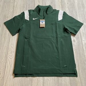 Nike Football Coach 1/4 Zip Pullover SS Wind Shirt Mens M Green DJ5113-341 New